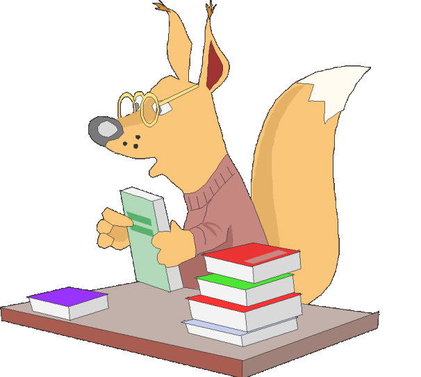 fox with books